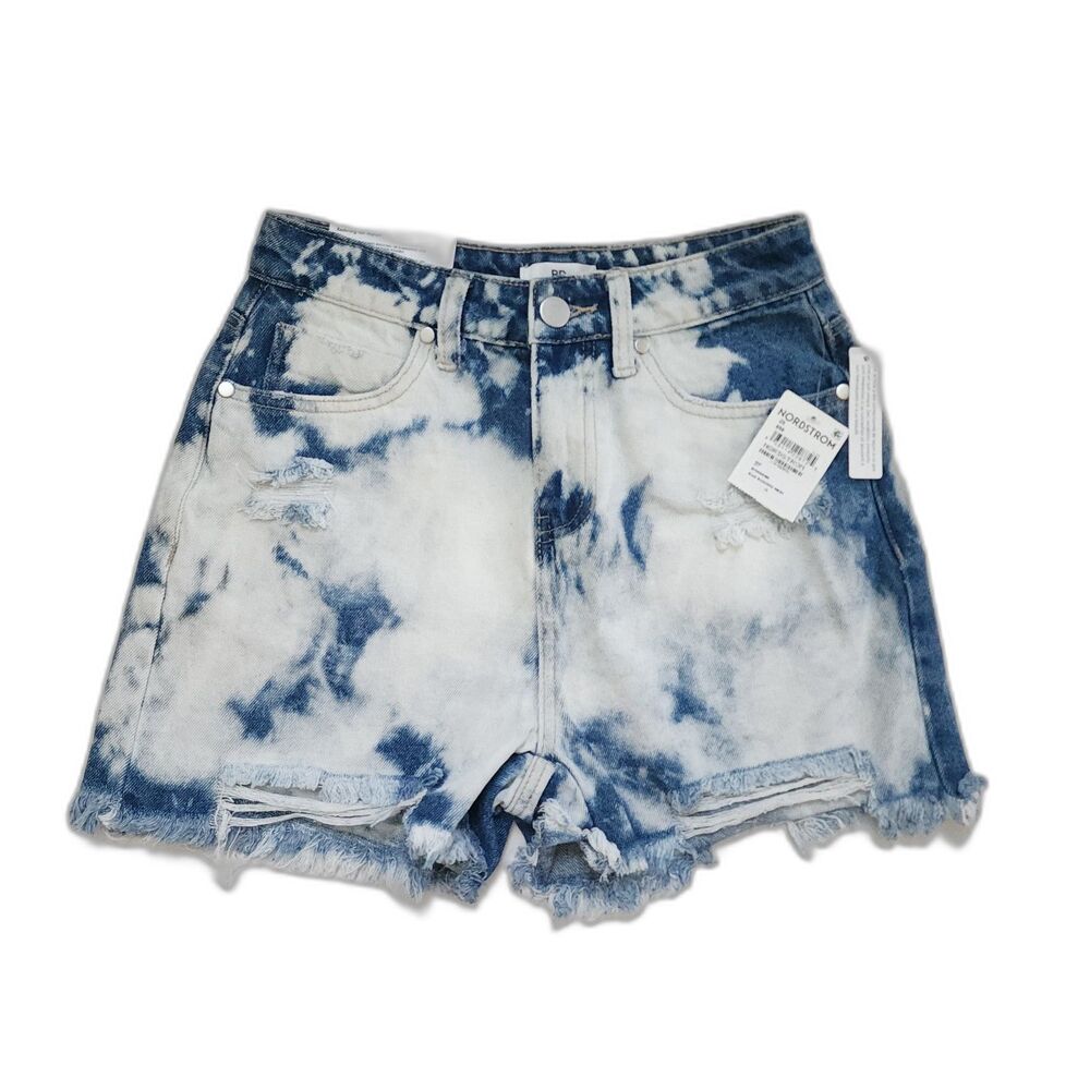 BP. Blue Bleached Wash Denim High Rise Jean Short NWT Size 25